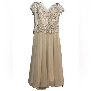NWT Dayore Couture Cream Lace Peplum Women’s 10